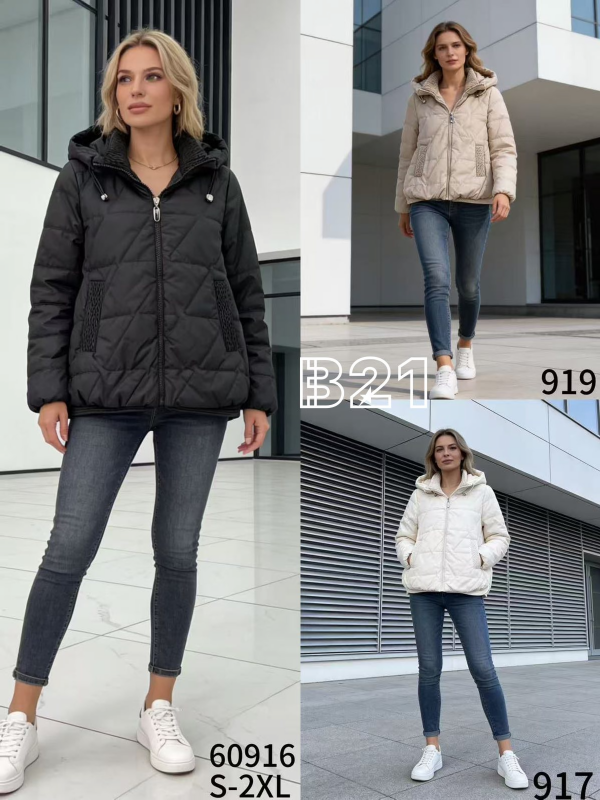 Kurtki damskie cienki Roz S-2XL, 1 Kolor .Paczka 5 szt